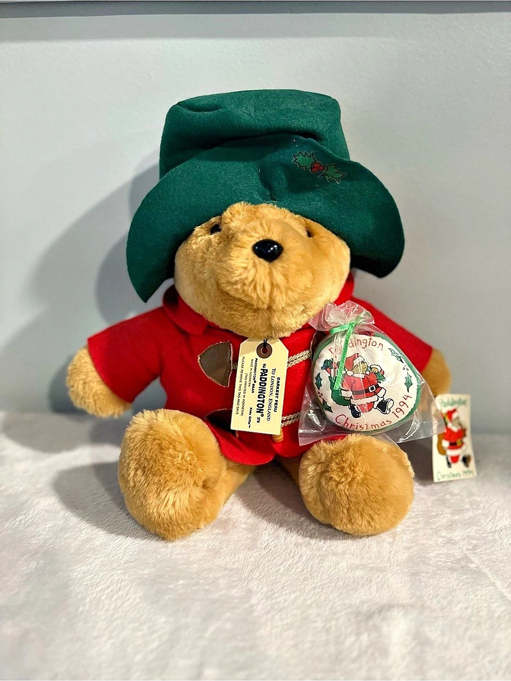 Paddington Christmas 1994 Christmas Bear Plush NWT
